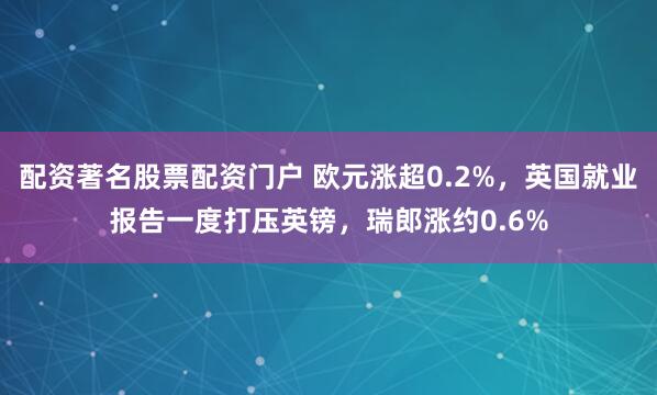 配资著名股票配资门户 欧元涨超0.2%，英国就业报告一度打压英镑，瑞郎涨约0.6%